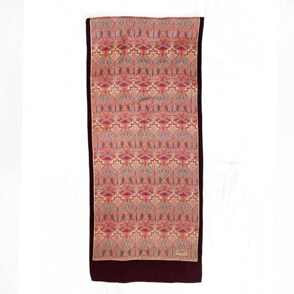 Vintage Liberty of London Ianthe Silk Art Nouveau Long Scarf Burgundy - Picture 5 of 9